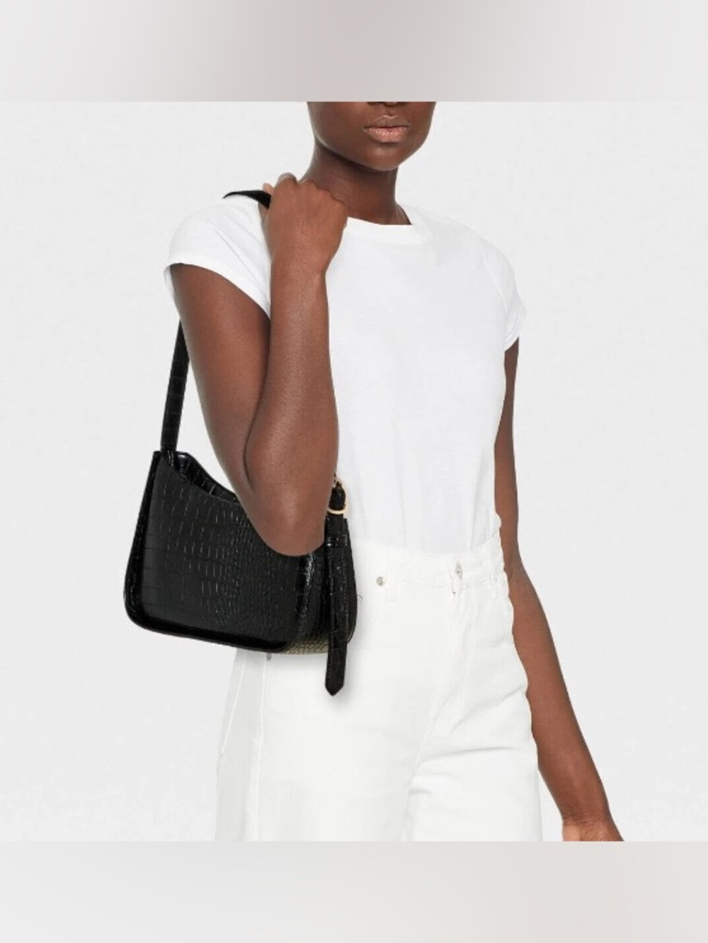 a new day Black Croc-Embossed Shoulder Bag